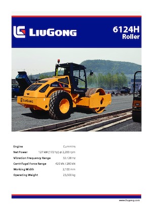 Pojedyncze walce drogowe Liugong 6124H 