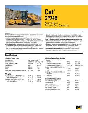 Pojedyncze walce drogowe Caterpillar CP74B