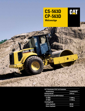 Pojedyncze walce drogowe Caterpillar CS 563 D