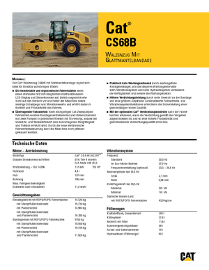 Pojedyncze walce drogowe Caterpillar CS68B