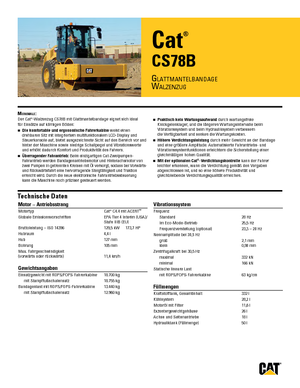 Pojedyncze walce drogowe Caterpillar CS78B