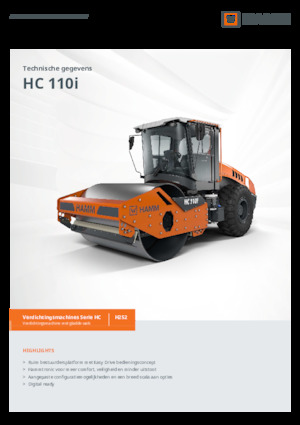 Pojedyncze walce drogowe Hamm HC 110i
