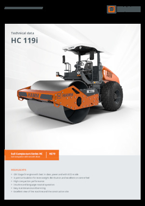 Pojedyncze walce drogowe Hamm HC 119i