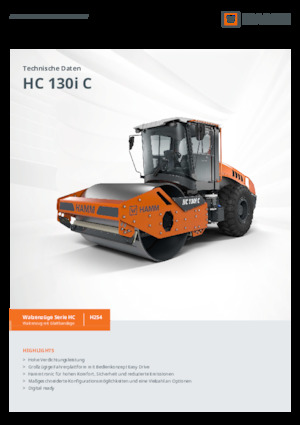Pojedyncze walce drogowe Hamm HC 130i C