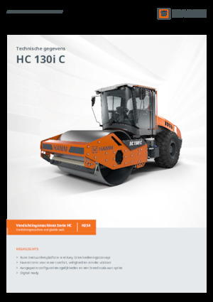Pojedyncze walce drogowe Hamm HC 130i C