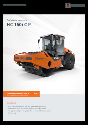 Pojedyncze walce drogowe Hamm HC 160i C P