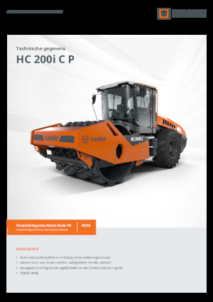 Pojedyncze walce drogowe Hamm HC 200i C P