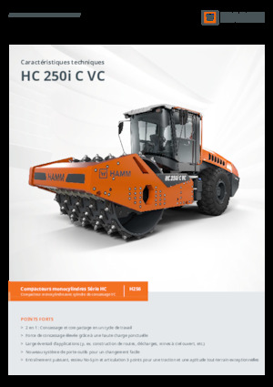 Pojedyncze walce drogowe Hamm HC 250i C VC