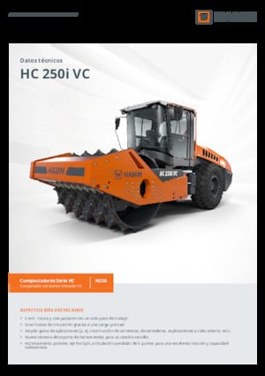 Pojedyncze walce drogowe Hamm HC 250i VC