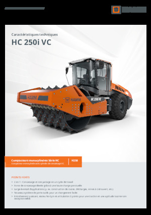 Pojedyncze walce drogowe Hamm HC 250i VC