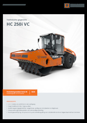 Pojedyncze walce drogowe Hamm HC 250i VC