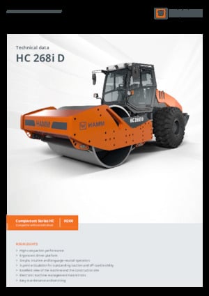 Pojedyncze walce drogowe Hamm HC 268i D