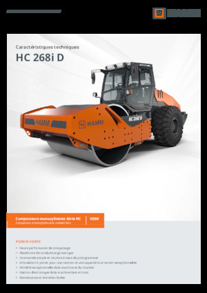Pojedyncze walce drogowe Hamm HC 268i D