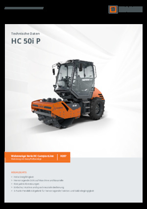 Pojedyncze walce drogowe Hamm HC 50i P