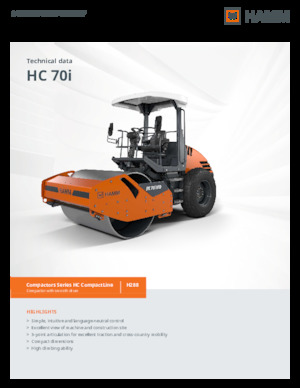 Pojedyncze walce drogowe Hamm HC 70i