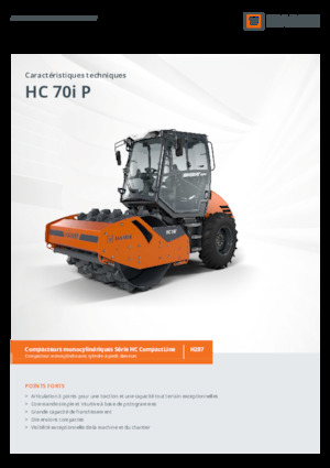 Pojedyncze walce drogowe Hamm HC 70i P