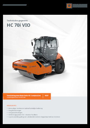Pojedyncze walce drogowe Hamm HC 70i VIO