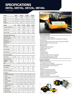 Pojedyncze walce drogowe Hyundai HR70C