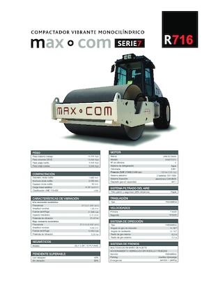 Pojedyncze walce drogowe Max-Com R 716