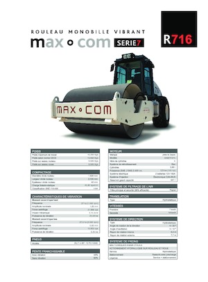 Pojedyncze walce drogowe Max-Com R 716