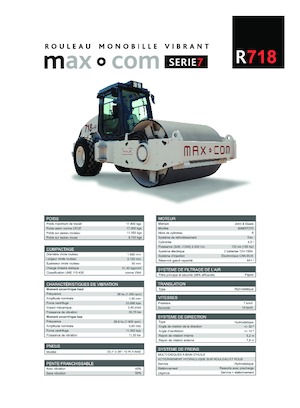 Pojedyncze walce drogowe Max-Com R 718