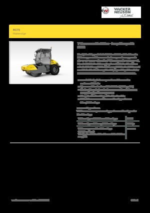 Pojedyncze walce drogowe Wacker Neuson RC70P