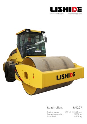 Pojedyncze walce drogowe Lishide RM227