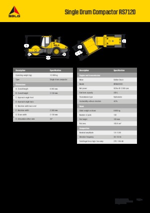 Pojedyncze walce drogowe SDLG RS7120