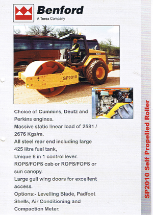 Pojedyncze walce drogowe Benford SP 2010 D