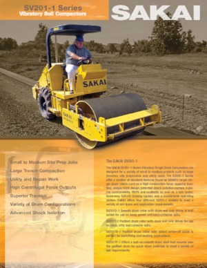 Pojedyncze walce drogowe Sakai SV201D-I 