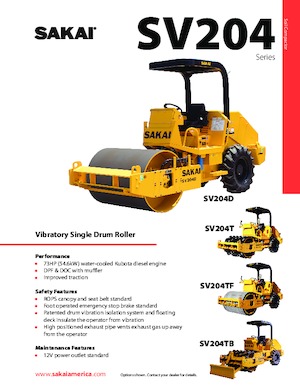 Pojedyncze walce drogowe Sakai SV204TF