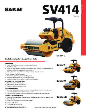 Pojedyncze walce drogowe Sakai SV414TF