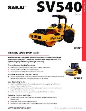 Pojedyncze walce drogowe Sakai SV540TF