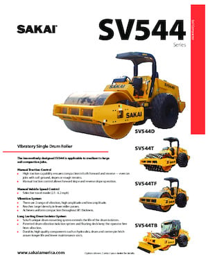 Pojedyncze walce drogowe Sakai SV544TF