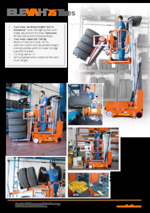 Kołowe platformy robocze z masztem pionowym Faraone Elevah 75 Tires