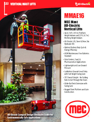 Kołowe platformy robocze z masztem pionowym MEC MMAE16