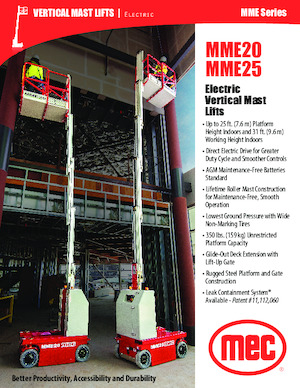 Kołowe platformy robocze z masztem pionowym MEC MME20
