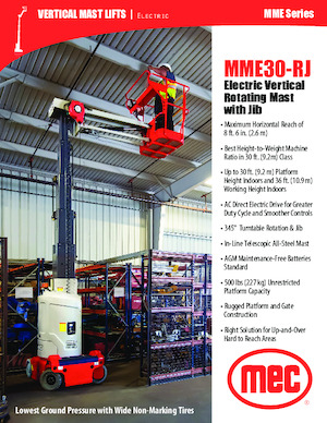 Kołowe platformy robocze z masztem pionowym MEC MME30-RJ
