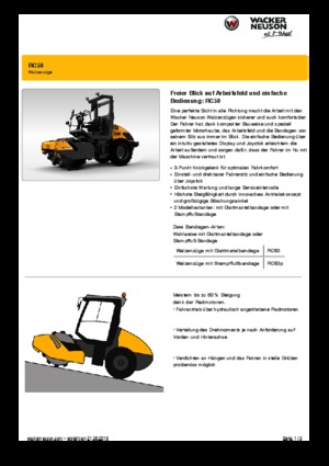 Pojedyncze walce drogowe Wacker Neuson RC50P