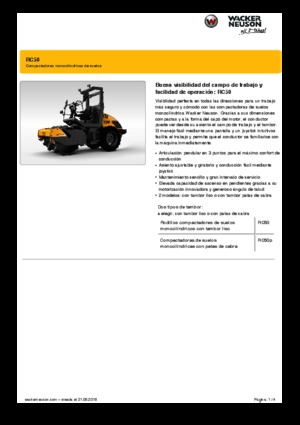 Pojedyncze walce drogowe Wacker Neuson RC50P