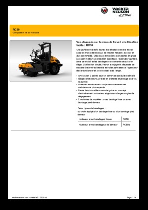 Pojedyncze walce drogowe Wacker Neuson RC50P