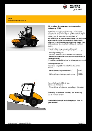 Pojedyncze walce drogowe Wacker Neuson RC50P