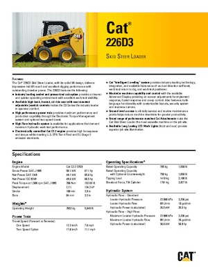 Ładowarki o sterowaniu burtowym Caterpillar 226D