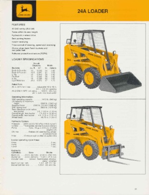 Ładowarki o sterowaniu burtowym John Deere Construction 24A