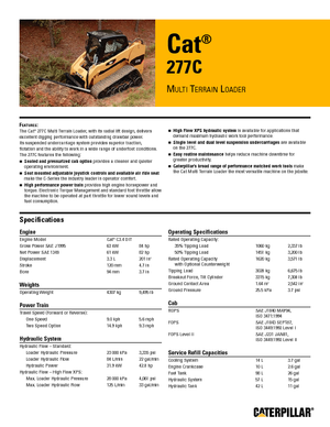 Ładowarki o sterowaniu burtowym Caterpillar 277C