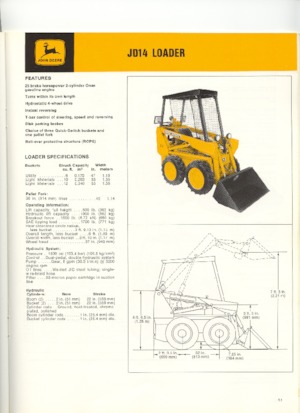 Ładowarki o sterowaniu burtowym John Deere Construction JD14