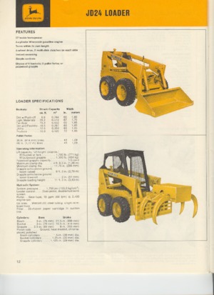 Ładowarki o sterowaniu burtowym John Deere Construction JD24