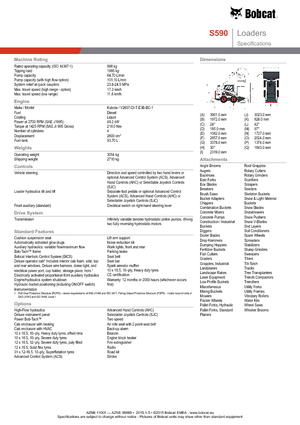 Ładowarki o sterowaniu burtowym Bobcat S590