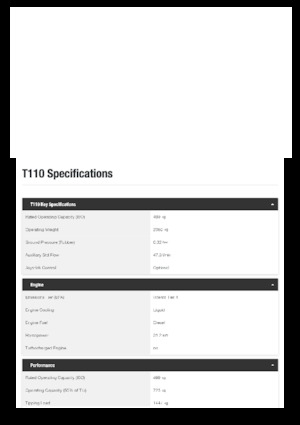 Ładowarki o sterowaniu burtowym Bobcat T110