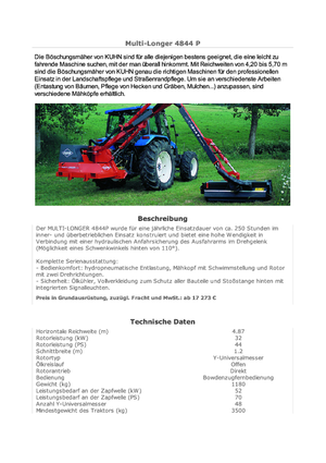Sprzęt do prac letnich/Kosiarki skarpowe Kuhn Multi-Longer GI-T 4844 P TD
